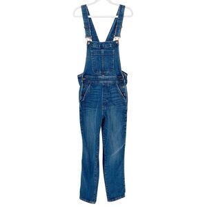 J. Crew Denim Overalls Stretch Straight Pockets Blue Jean Size Small